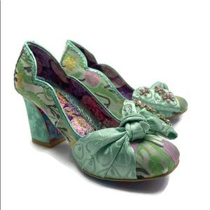Irregular Choice Borneo Mint Green Heels - size 39 (8.5)